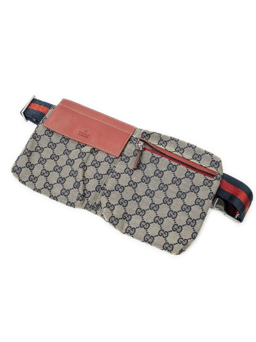 Gucci Waist Pouch Beige Red GG Canvas